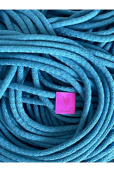 Makromİps MACROME ROPE (1 CYLO 6.5-7mm) TRESS WOVEN COTTON FILLED INNER CORD ROPE SUPLA BASKET BAG ROPE