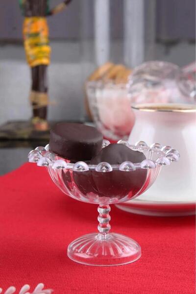 Tiesa Home 12 Parça Dikdörtgen Mika Şeffaf Tepsili Lokumluklu Kahve Yanı Sunum Seti