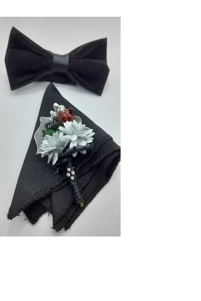 YAĞMUR SANAT TASARIM DAMATLIK PAPYON MENDİL YAKA ÇİÇEĞİ KOL DÜĞMESİ