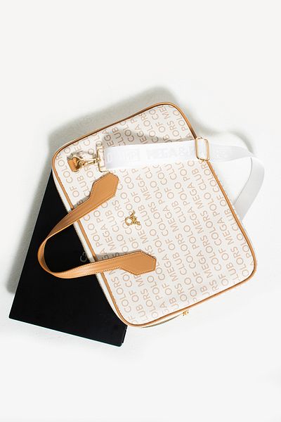 By Hakan Geanta Laptop Mega 631 unisex Servietă Slim Elegantă WHITE-CAMEL