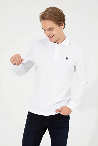 U.S. Polo Assn. Біла чоловіча кофта з поло-комірцем - G081GL082.000.1451570.VR013