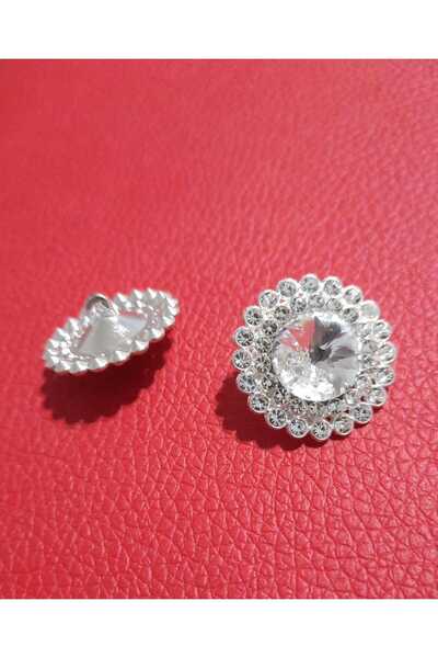 İMREN AKSESUAR Buton metalic de 2,5 cm cu piatra de cristal solar 2 bucati