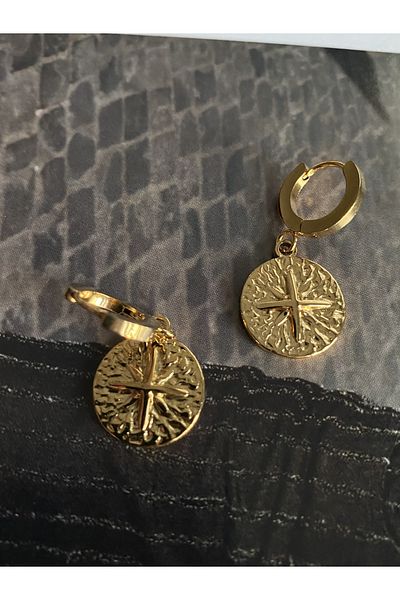 Pinery Jewels زوج من الأقراط المطلية بالفولاذ المقاوم للصدأ على شكل نجمة القطب