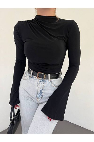 Butik Beyza Μαζεμένη ισπανική μπλούζα με μανίκια