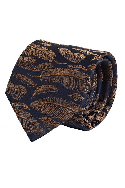 Esgue Batista de cravata cu model galben bleumarin de 7,5 cm lucrata manual