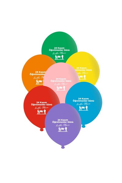 Parti Furyası بالون مطبوع لعيد المعلم |   بالون يوم المعلم 50 قطعة
