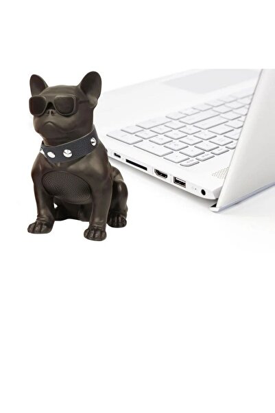 fortrek Desingshop Gözlüklü Bulldog Köpek Bluetooth Kablosuz Hoparlör Ses Bombası Siyah