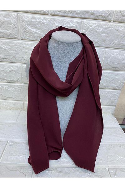 sema aksesuar Burgundy Color Fabric Long Scarf - Shawl - Mother's Day Gift