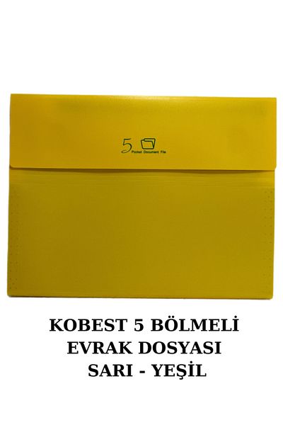 Kobest A4 VECLE 5 COMPARTMENT BRIEFCASE - YELLOW - GREEN