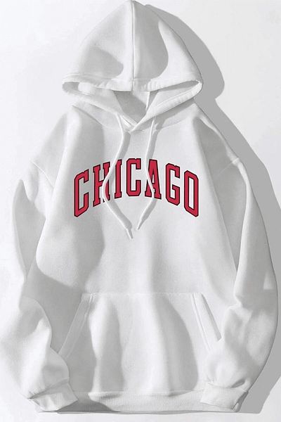 MAGORS SVART WEAR Hanorac cu mânecă lungă din bumbac imprimat Chicago