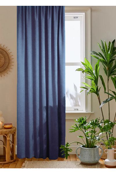 home color home ستارة خلفية مخملية على شكل قرص العسل باللون النيلي مقاس 140 × 260 برباط إضافي مخيط بشكل عادي