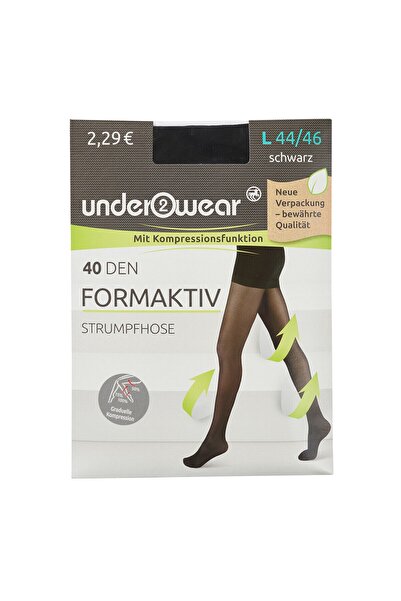 Underwear Destekli Külotlu Ince Çorap 40 Den, Siyah 44/46 Beden
