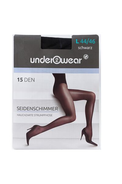 Underwear Külotlu Ince Çorap 15 Den, Siyah, Parlak 44/46 Beden