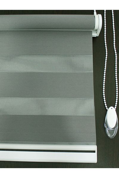 buperde Anthracite Gray Eco Zebra Roller Blind