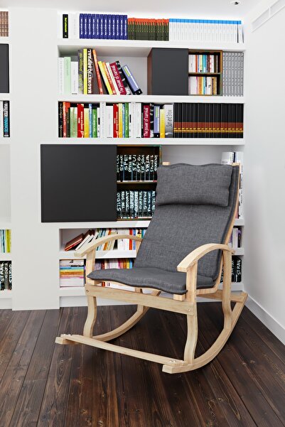 Mobildeco Candeco Padişah Ahşap Sallanan Sandalye Füme - Doğal