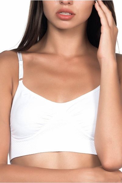 Bestin Sutien alb pentru adunare Minimizer fără cusături pentru femei
