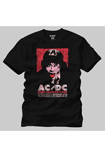 Crazy Muški AC DC High Voltage uživo 1975 T-shirt