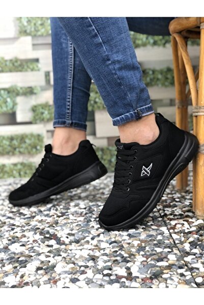 mugees Ανδρικά μαύρα αθλητικά παπούτσια μεγάλου μεγέθους - 45-47