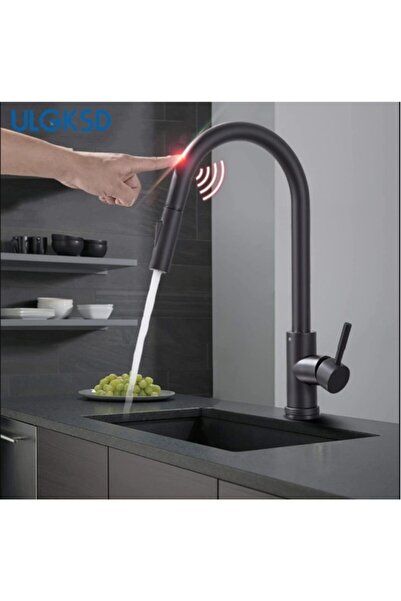 OEM حوض مطبخ أسود ذكي يعمل باللمس - مع نافورة، ضمان 5 سنوات