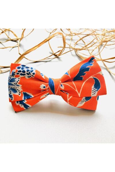 seyranat Πορτοκαλί χρώμα με μοτίβο λουλουδιών με αυτόματο κλιπ Ποιοτικό αυθεν...