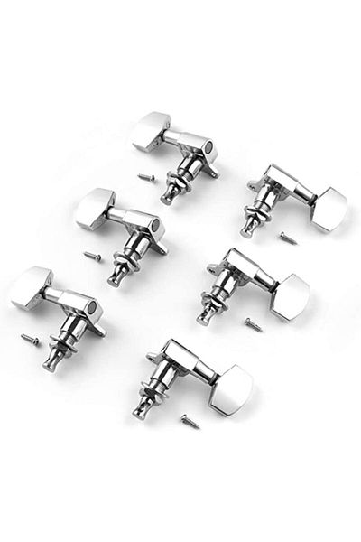 Alice Al-016 Model Chrome Plated 3 Right 3 Left 6 Pieces Acoustic Guitar Auger Set
