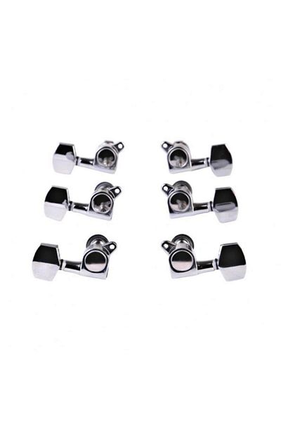 Alice Al-016 Model Chrome Plated 3 Right 3 Left 6 Pieces Acoustic Guitar Auger Set