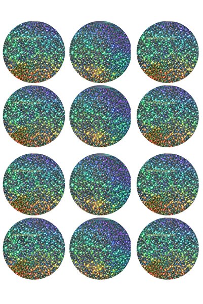 TELLGRAF Luminous Hologram Colorful Round Sticker (2,5X2,5 cm)