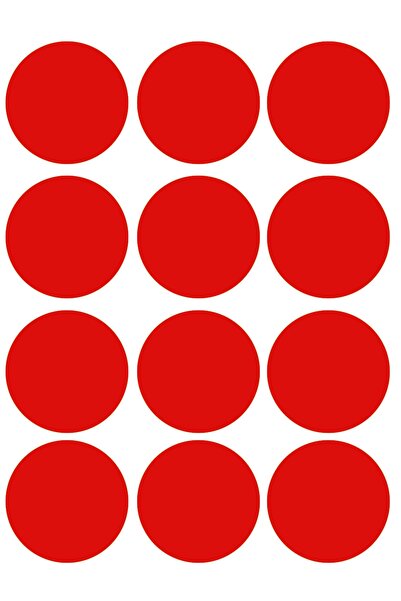 TELLGRAF Phosphorescent Red Colored Round Sticker (2,5X2,5 cm)