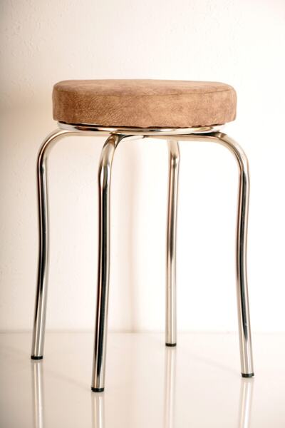 yılmaz masacılık 3 Adet Kahverengi Silinebilir Kumaş Profil Tabure Metal Tabu...