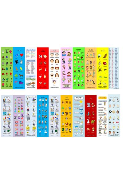 Okuling English Word Cards Bookmark Set