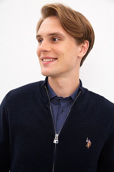 U.S. Polo Assn. Cardigan pentru bărbați bleumarin