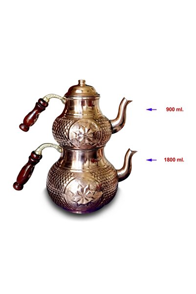 Binbir Trend El Yapımı Yıldız Petek Zımba Bakır Çaydanlık Takımı