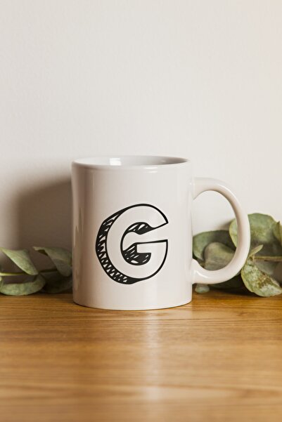 Generic Brand Porcelain - Iqra - Charcoal Letter G Mug. .