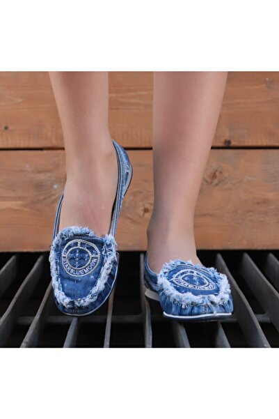 StarBlueMooN Kadın Mavi Kot Babet