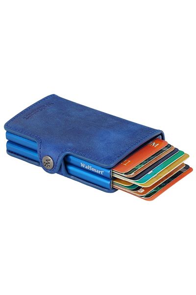 WalSmart Twin Crazy Leather Wallet with Smart Mechanism