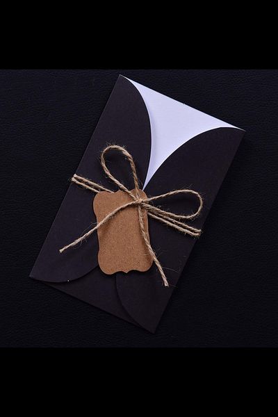 Dekorden Black Wicker String Invitation Envelope