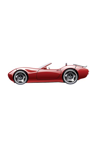 Tilki Dünyası Red Convertible Sports Car Wall Sticker