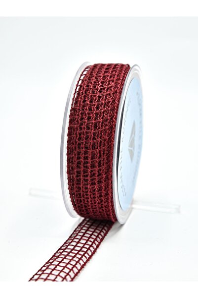 E Elmas شريط شبكي أحمر كلاريت 2 سم 10 م