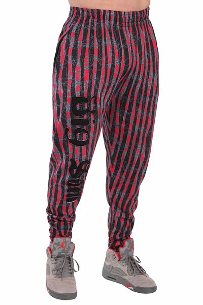 Big Sam Men's Red Shalwar Cut Slim Leg Sweatpants