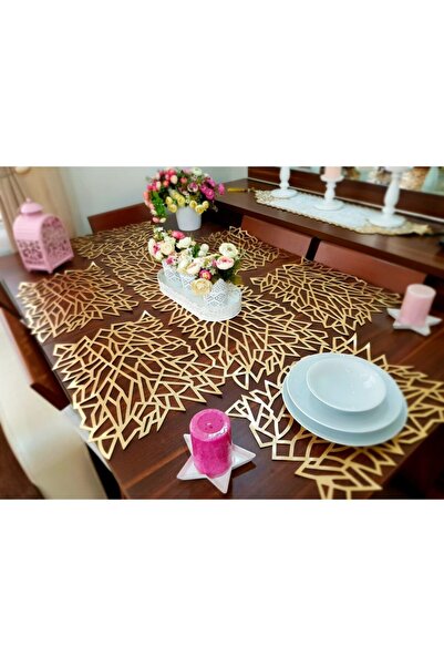 KEÇECİ ŞEYDA Altın Deri Servis Takımı 1 Runner 6 Servis Altı