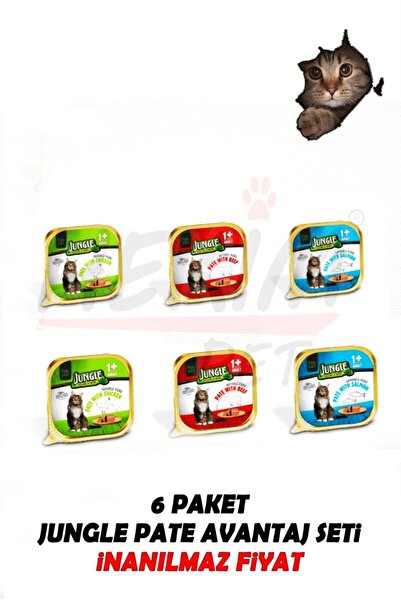 Jungle Kedi Konserve/püre/pate Çeşitleri 100gx6 Adet Karışık Avantajlı Set