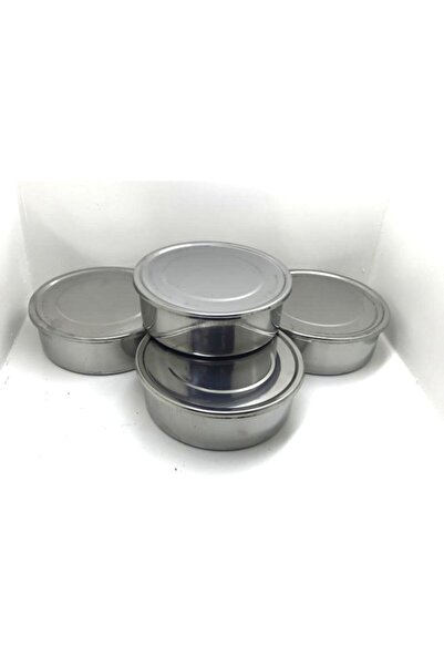 Abant Sefer Tası 14x6 4'lü Yemek Kabı Paslanmaz Çelik Sefer Tası Dörtlü Sefer Tası Yemek Taşıma Kabı