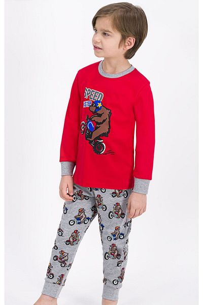 ROLY POLY Rolypoly Motorcycle Speed Light Red Boy Pajama Set