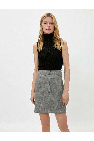 Koton Women's Button Detailed Mini Skirt