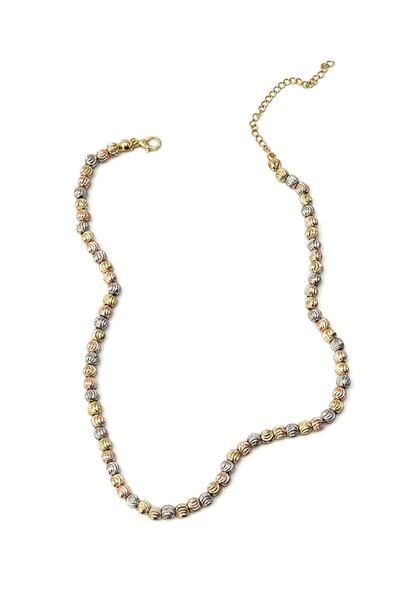 X-Lady Accessories Kadın Dorika Taşlı Altın & Rose & Gümüş Renkli Kolye