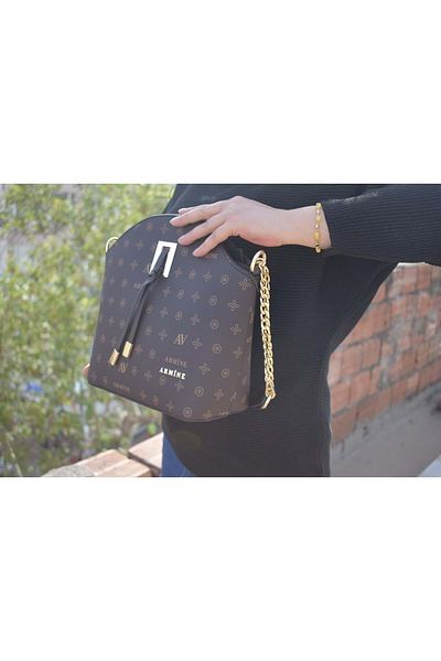 Armine 102 Women's Printed Hand Shoulder Bag - Brown - Single Size