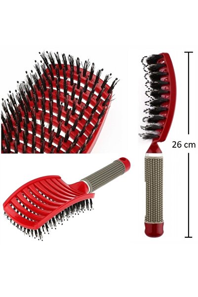 LAND OF MYTH Lom1076 Detangling Combing Brush, Antistatic, Ionic, For Adults & Children (red)