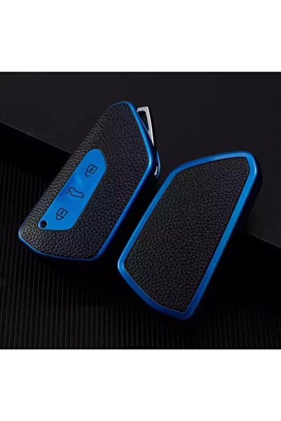 OEM موديل 2021 فولكس فاجن كادي - الأول. غطاء حماية فاخر للمفاتيح، لون أزرق