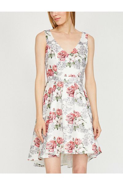 Koton Abendkleid & Abschlusskleid - Weiß - Gerüschter Saum