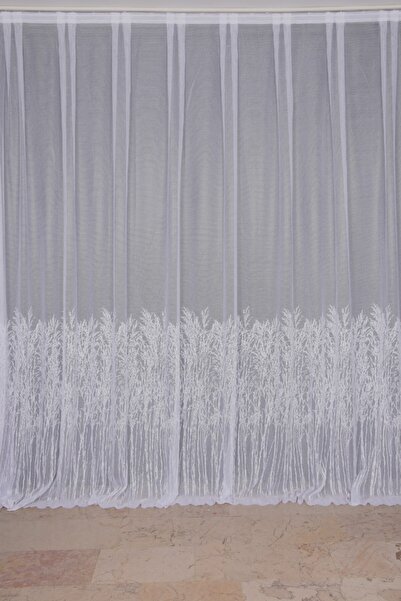 AKÇA TEKSTİL Selvi Model Off-White Color Single Wing Erected Pleated Background Curtain 300*260 cm (Package Product)